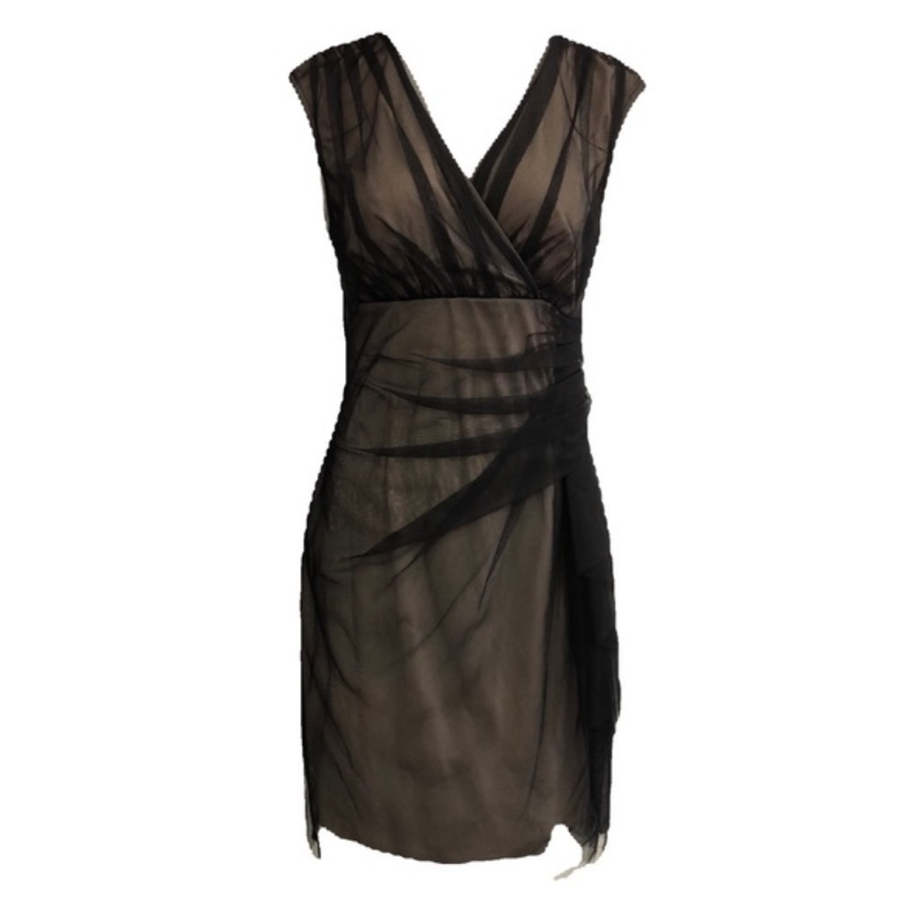 London times sheer overlay dress
